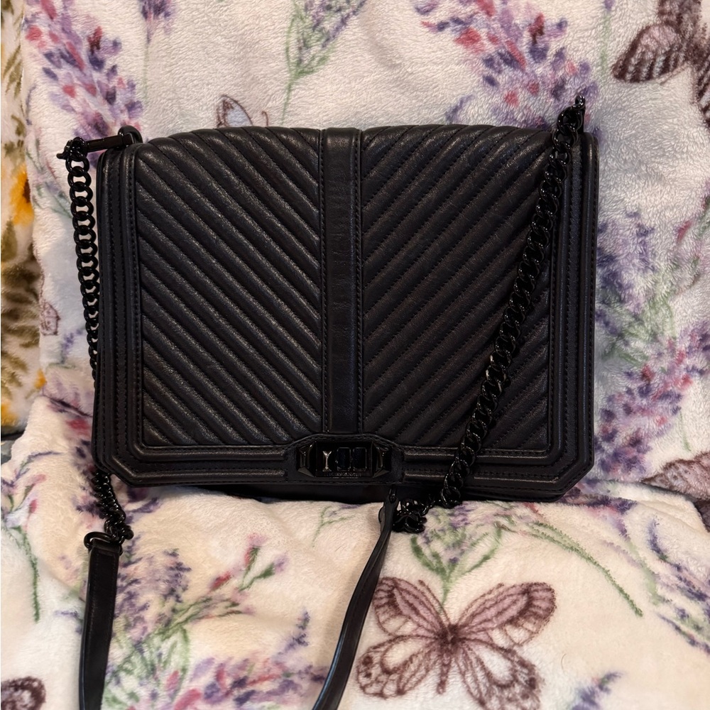 Rebecca Minkoff Black Quilted Chain Crossbody Bag